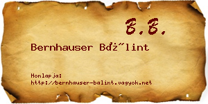 Bernhauser Bálint névjegykártya