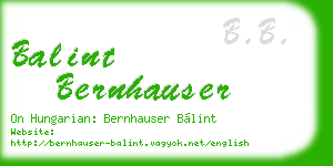 balint bernhauser business card